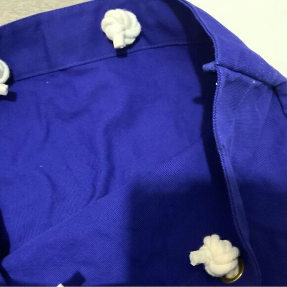 Trina Turk Large Canvas Tote Carryall Beach Bag "Seas the Day" Cobalt Blue NWT - Picture 6 of 12